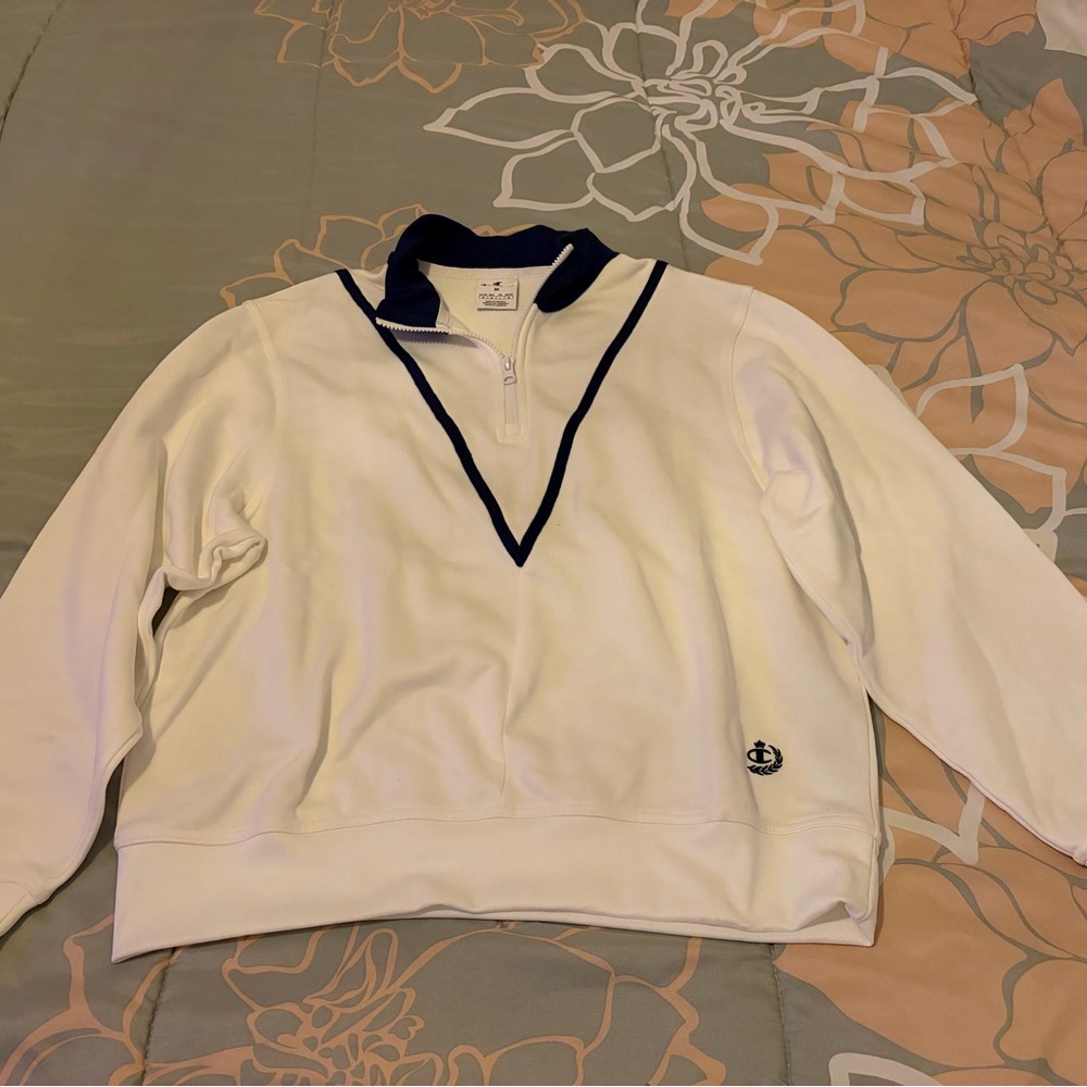 Women’s Champion Quarter-Zip Pullover with Navy Trim